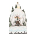 Clayre & Eef Christmas Decoration with LED Lighting and Music 15x9x27 cm / 3xAA White Plastic