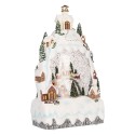 Clayre & Eef Christmas Decoration with LED Lighting and Music 15x9x27 cm / 3xAA White Plastic