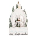Clayre & Eef Christmas Decoration with LED Lighting and Music 15x9x27 cm / 3xAA White Plastic