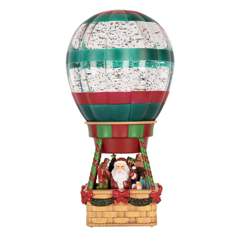 Clayre & Eef Christmas Decoration with LED Lighting and Music Hot Air Balloon 13x13x25 cm / 3xAAA Brown Plastic