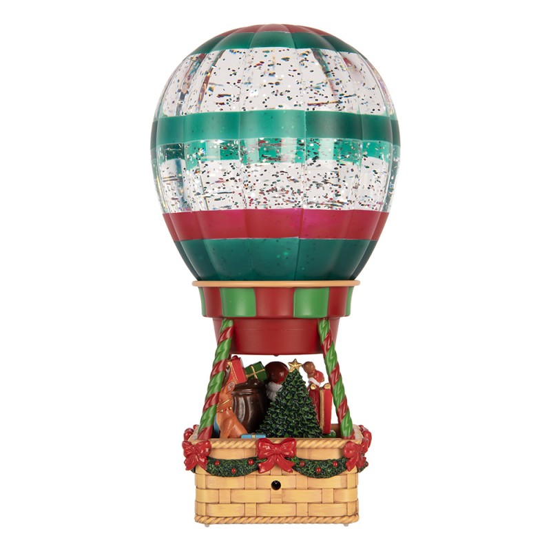 Clayre & Eef Christmas Decoration with LED Lighting and Music Hot Air Balloon 13x13x25 cm / 3xAAA Brown Plastic