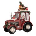 Clayre & Eef Christmas Decoration with LED Lighting and Music Tractor 21x13x25 cm / 3xAA Red Plastic