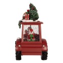 Clayre & Eef Christmas Decoration with LED Lighting and Music Tractor 21x13x25 cm / 3xAA Red Plastic