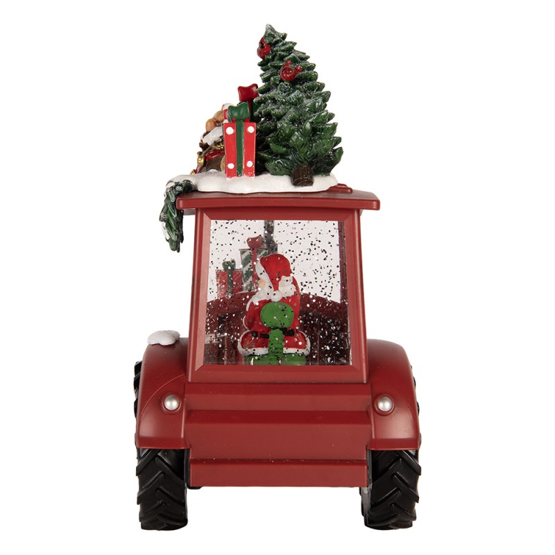 Clayre & Eef Christmas Decoration with LED Lighting and Music Tractor 21x13x25 cm / 3xAA Red Plastic