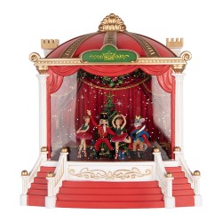 Clayre & Eef Christmas Decoration with LED Lighting and Music 22x11x23 cm / 3xAA Red Plastic