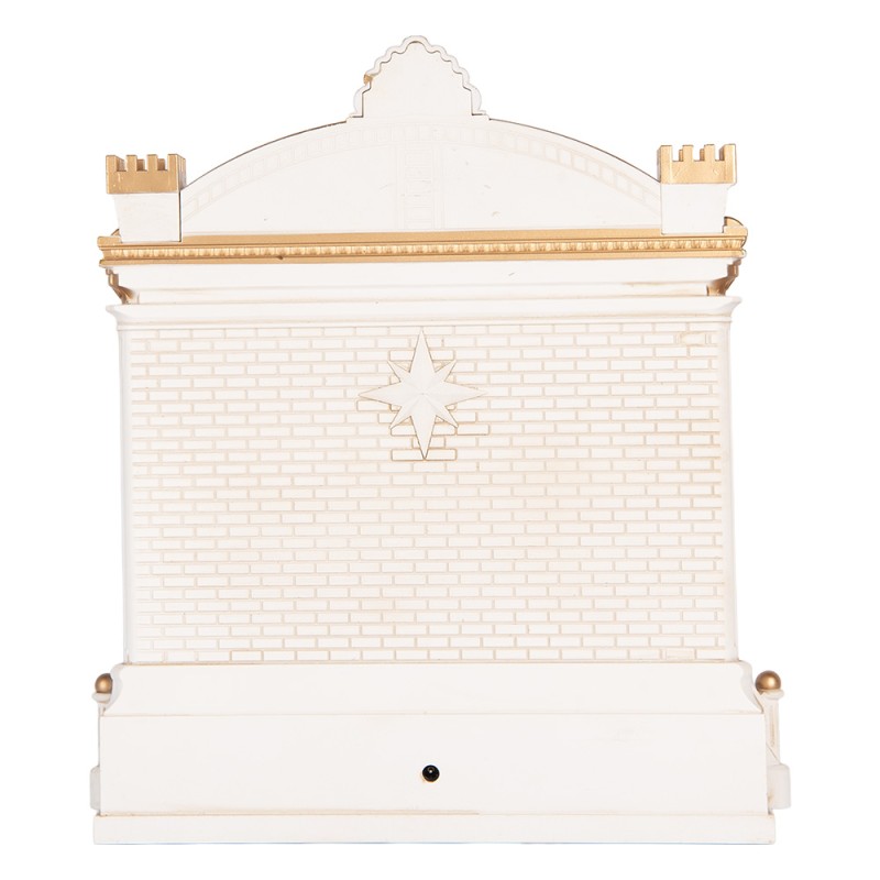 Clayre & Eef Christmas Decoration with LED Lighting and Music 22x11x23 cm / 3xAA Green Plastic