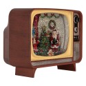 Clayre & Eef Christmas Decoration with LED Lighting and Music 21x12x17 cm / 3xC Brown Plastic