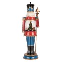 Clayre & Eef Christmas Decoration with LED Lighting and Music Nutcracker 5x14x50 cm / 3xC Red Plastic