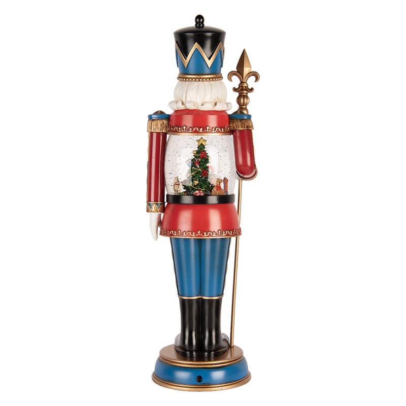 Clayre & Eef Christmas Decoration with LED Lighting and Music Nutcracker 5x14x50 cm / 3xC Red Plastic