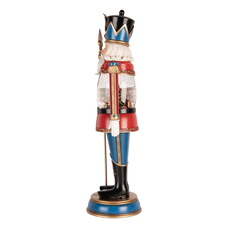 Clayre & Eef Christmas Decoration with LED Lighting and Music Nutcracker 5x14x50 cm / 3xC Red Plastic