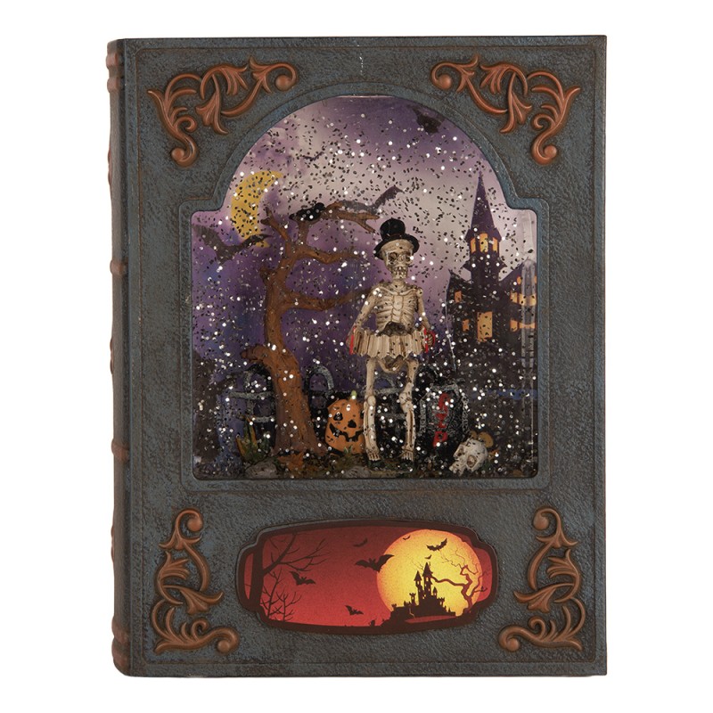 Clayre & Eef Halloween Decoration Books 17x7x22 cm / 3xAA Grey Plastic