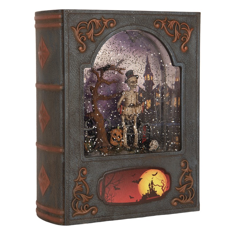 Clayre & Eef Halloween Decoration Books 17x7x22 cm / 3xAA Grey Plastic