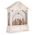 Clayre & Eef Weihnachtsdekoration mit LED-Beleuchtung und Musik 22x7x25 cm / 3xAA Weiß Kunststoff
