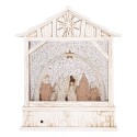Clayre & Eef Weihnachtsdekoration mit LED-Beleuchtung und Musik 22x7x25 cm / 3xAA Weiß Kunststoff