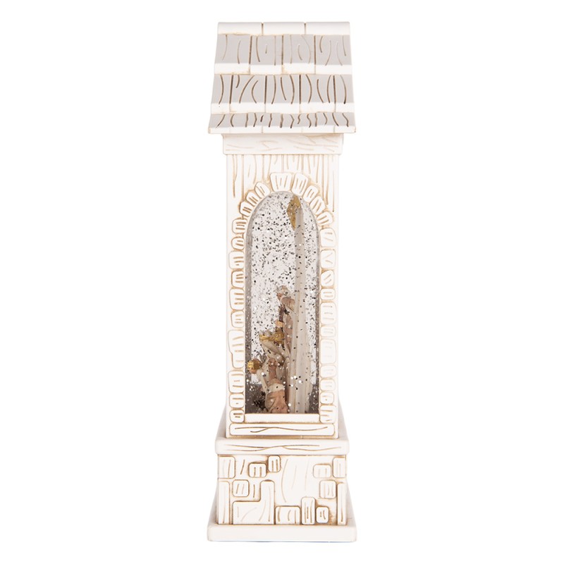 Clayre & Eef Weihnachtsdekoration mit LED-Beleuchtung und Musik 22x7x25 cm / 3xAA Weiß Kunststoff
