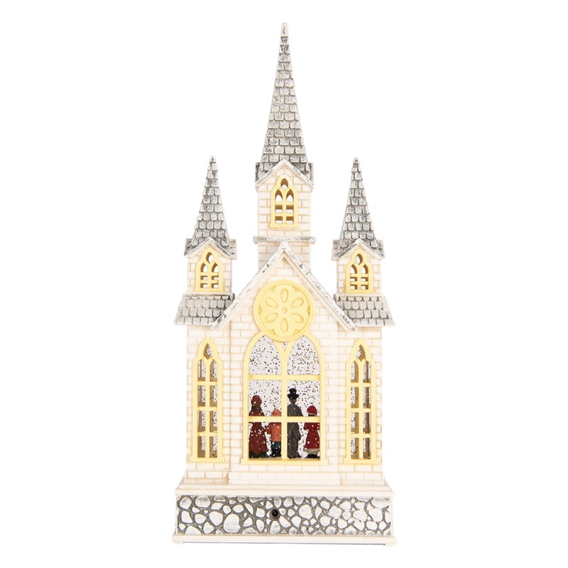 Clayre & Eef Christmas Decoration with LED Lighting and Music 17x10x41 cm / 3xAA Beige Plastic