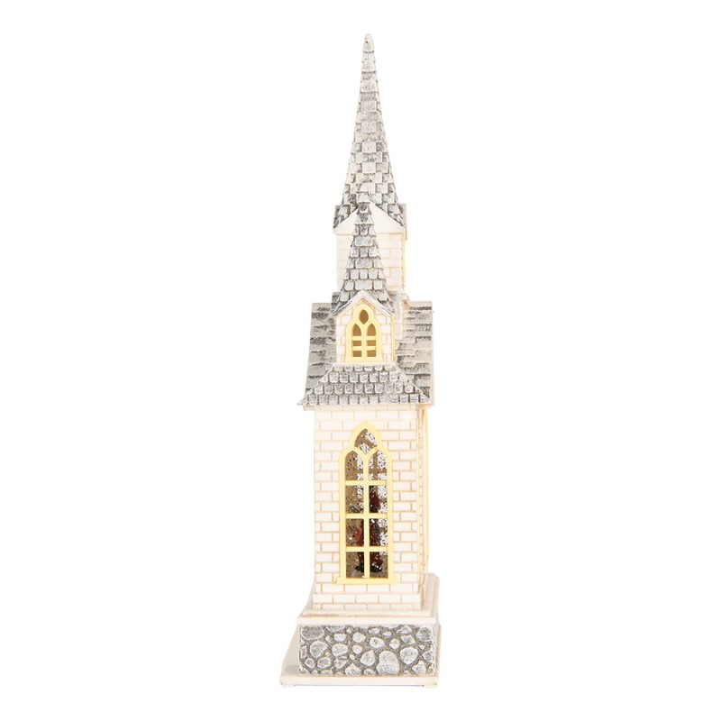 Clayre & Eef Christmas Decoration with LED Lighting and Music 17x10x41 cm / 3xAA Beige Plastic