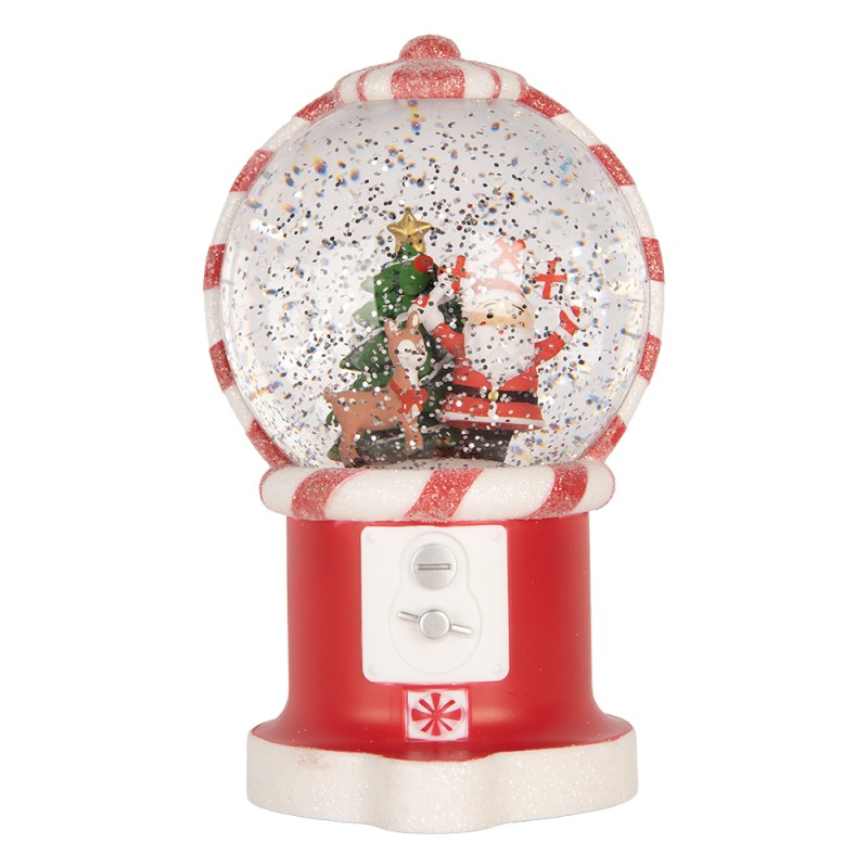 Clayre & Eef Kerstdecoratie met LED-verlichting en muziek 12x11x20 cm / 3xAA Rood Kunststof