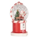 Clayre & Eef Kerstdecoratie met LED-verlichting en muziek 12x11x20 cm / 3xAA Rood Kunststof