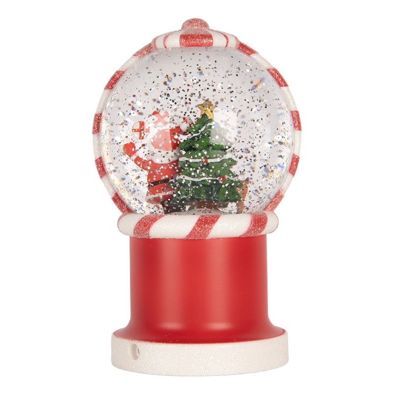 Clayre & Eef Kerstdecoratie met LED-verlichting en muziek 12x11x20 cm / 3xAA Rood Kunststof