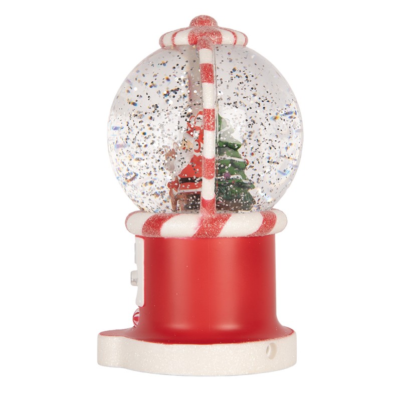 Clayre & Eef Kerstdecoratie met LED-verlichting en muziek 12x11x20 cm / 3xAA Rood Kunststof
