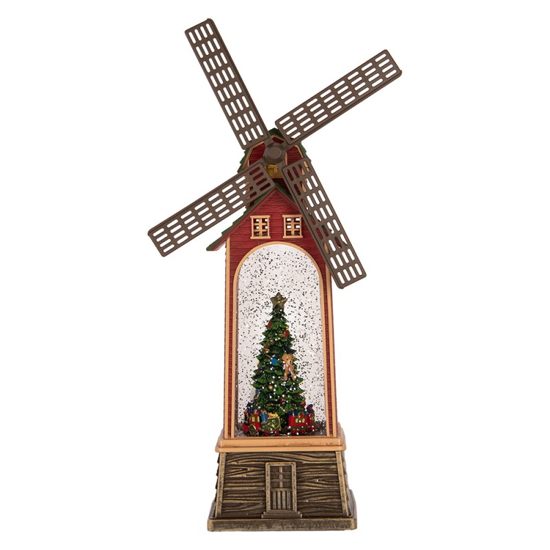 Clayre & Eef Christmas Decoration with LED Lighting and Music 11x11x28 cm / 3xAA Brown Plastic