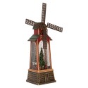 Clayre & Eef Christmas Decoration with LED Lighting and Music 11x11x28 cm / 3xAA Brown Plastic