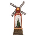 Clayre & Eef Christmas Decoration with LED Lighting and Music 11x11x28 cm / 3xAA Brown Plastic
