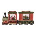 Clayre & Eef Christmas Decoration with LED Lighting and Music Train 25x9x19 / 24x9x19 cm / 6xAA Red Plastic