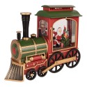 Clayre & Eef Christmas Decoration with LED Lighting and Music Train 25x9x19 / 24x9x19 cm / 6xAA Red Plastic