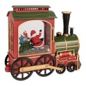 Clayre & Eef Christmas Decoration with LED Lighting and Music Train 25x9x19 / 24x9x19 cm / 6xAA Red Plastic