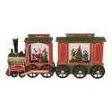 Clayre & Eef Christmas Decoration with LED Lighting and Music Train 25x9x19 / 24x9x19 cm / 6xAA Red Plastic