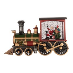 Clayre & Eef Christmas Decoration with LED Lighting and Music Train 31x10x17 cm / 3xAA Red Plastic