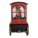 Clayre & Eef Christmas Decoration with LED Lighting and Music Train 31x10x17 cm / 3xAA Red Plastic