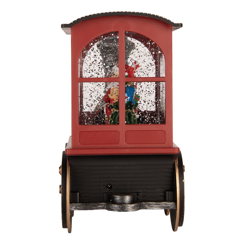 Clayre & Eef Christmas Decoration with LED Lighting and Music Train 31x10x17 cm / 3xAA Red Plastic