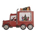 Clayre & Eef Christmas Decoration with LED Lighting and Music Car 28x10x21 cm / 3xAA Red Plastic