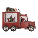 Clayre & Eef Christmas Decoration with LED Lighting and Music Car 28x10x21 cm / 3xAA Red Plastic