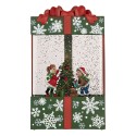 Clayre & Eef Christmas Decoration with LED Lighting and Music Gift 12x7x20 cm / 3xAA Green Plastic