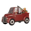 Clayre & Eef Christmas Decoration with LED Lighting and Music Car 22x10x15 cm / 3xAA Red Plastic