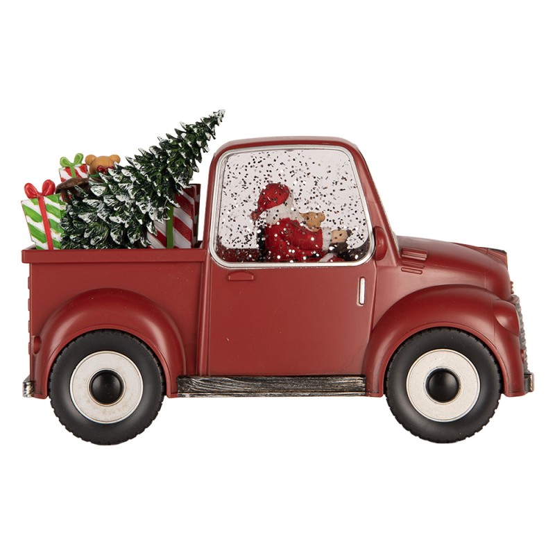 Clayre & Eef Christmas Decoration with LED Lighting and Music Car 22x10x15 cm / 3xAA Red Plastic