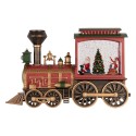 Clayre & Eef Christmas Decoration with LED Lighting and Music Train 31x10x19 cm / 3xAA Red Plastic