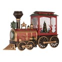 Clayre & Eef Christmas Decoration with LED Lighting and Music Train 31x10x19 cm / 3xAA Red Plastic