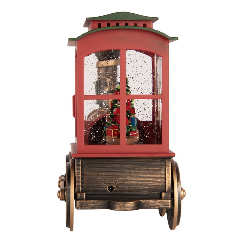 Clayre & Eef Christmas Decoration with LED Lighting and Music Train 31x10x19 cm / 3xAA Red Plastic