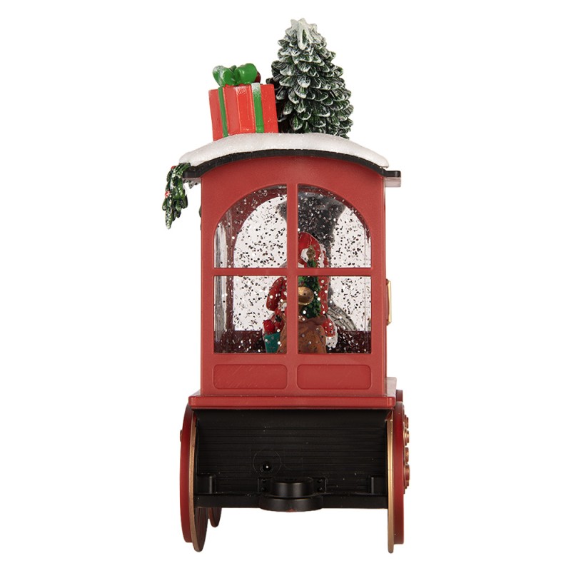 Clayre & Eef Christmas Decoration with LED Lighting and Music Train 31x10x24 cm / 3xAA Red Plastic