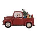 Clayre & Eef Decorazione natalizia con illuminazione a LED e musica Auto 28x12x15 cm / 3xAA Rosso Plastica