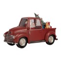 Clayre & Eef Decorazione natalizia con illuminazione a LED e musica Auto 28x12x15 cm / 3xAA Rosso Plastica