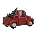 Clayre & Eef Decorazione natalizia con illuminazione a LED e musica Auto 28x12x15 cm / 3xAA Rosso Plastica