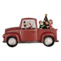 Clayre & Eef Christmas Decoration with LED Lighting and Music Car 28x12x15 cm / 3xAA Red Plastic
