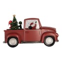Clayre & Eef Christmas Decoration with LED Lighting and Music Car 28x12x15 cm / 3xAA Red Plastic