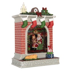 Clayre & Eef Christmas Decoration with LED Lighting and Music 18x10x25 cm / 3xAA Red Plastic